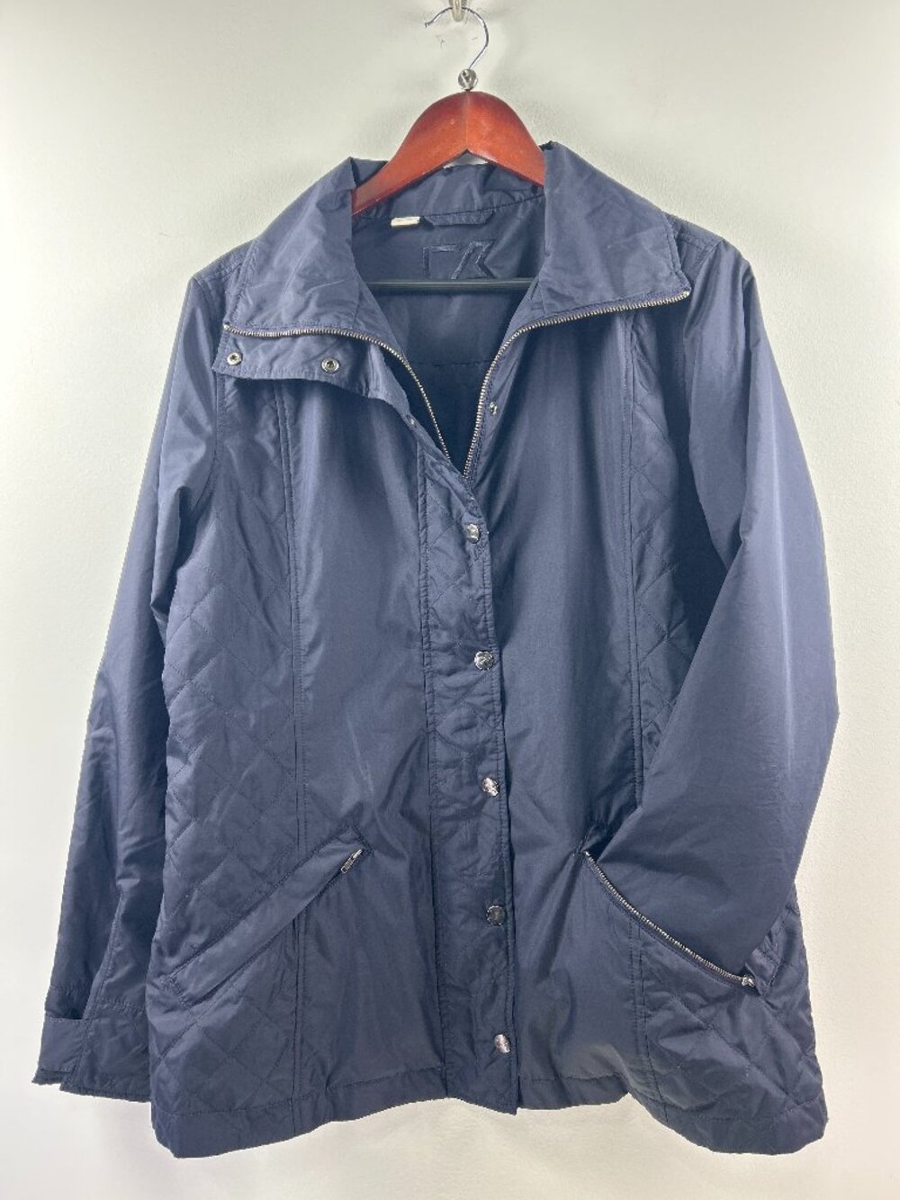 Cutter & Buck Navy Quilted Snap-Front Moto Jacket - Size L